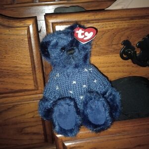 Ty Blue Plush Bear with Sweater